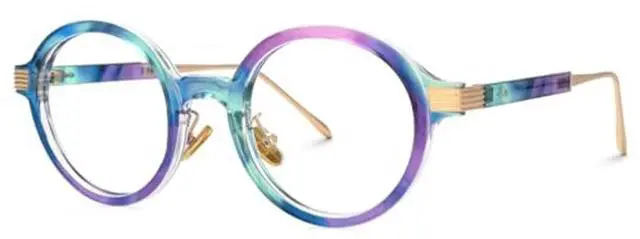 Main image of VOOGLAM Blue Light Glasses for Women Round Gaming Glasses Anti Eyestrain Dry Eyes UV Computer Phone TV Eyewear Fashion Dylan Multicolor GJGT000174-06 Trend