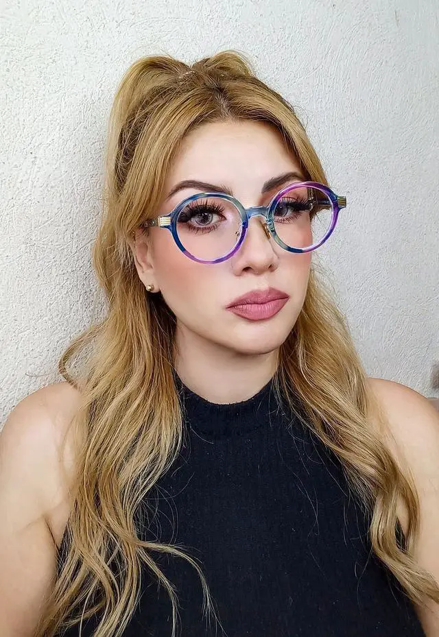 Alt view image 3 of 5 - VOOGLAM Blue Light Glasses for Women Round Gaming Glasses Anti Eyestrain Dry Eyes UV Computer Phone TV Eyewear Fashion Dylan Multicolor GJGT000174-06 Trend