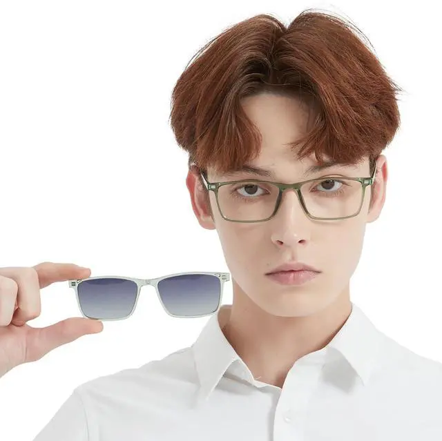 Main image of WEMOOTANTS Men's Computer Blue Light Blocking Glasses, Polarized Clip for Driving, Game Computer Green Eyeglasses