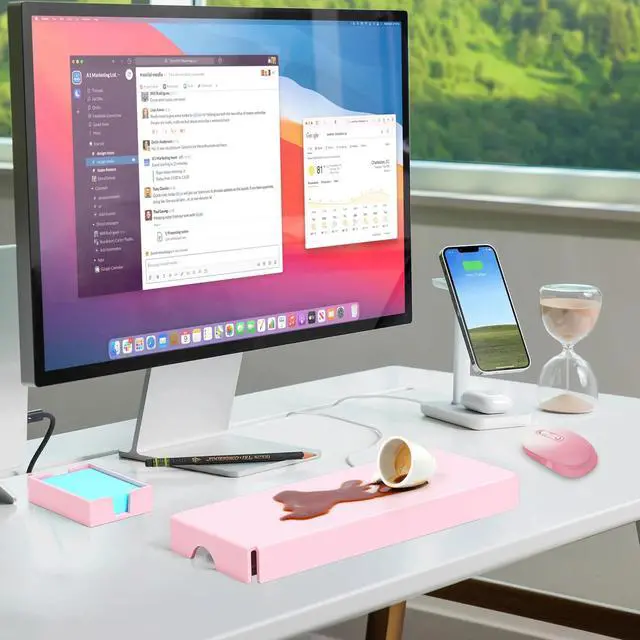 Alt view image 2 of 5 - WINFFOR Acrylic Keyboard Cover Protector - Mechanical Keyboard Dust Cover Computer Keyboard Cover Keyboard Protector Fits 17'' Keyboard (Lightpink)