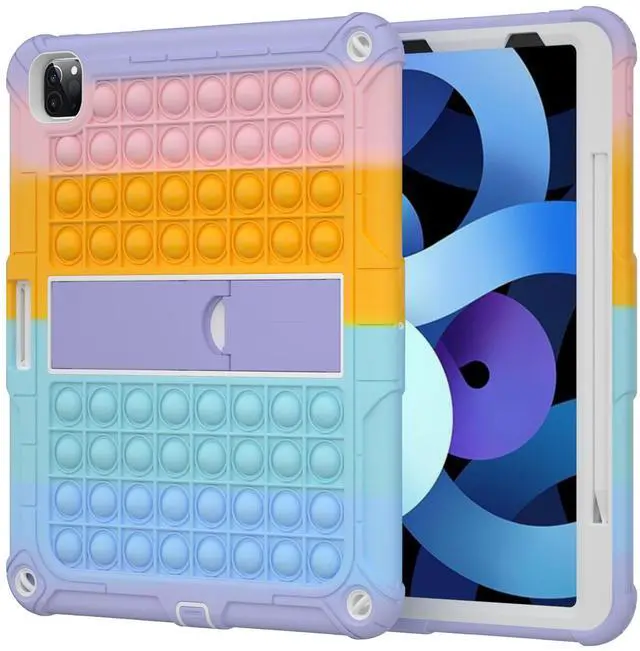 Main image of XZC iPad Pro 12.9 Case 2022/2021/2020/2018 Heavy Duty Shockproof Cover for 12.9 Inch 6th/5th/4th/3rd Gen (Rainbow 2)
