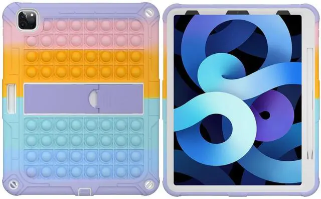 Alt view image 2 of 5 - XZC iPad Pro 12.9 Case 2022/2021/2020/2018 Heavy Duty Shockproof Cover for 12.9 Inch 6th/5th/4th/3rd Gen (Rainbow 2)