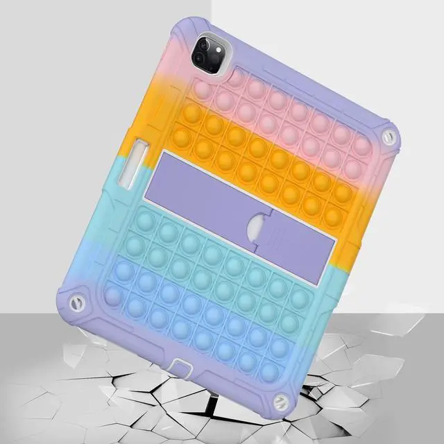 Alt view image 4 of 5 - XZC iPad Pro 12.9 Case 2022/2021/2020/2018 Heavy Duty Shockproof Cover for 12.9 Inch 6th/5th/4th/3rd Gen (Rainbow 2)