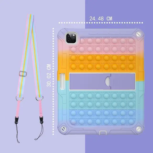 Alt view image 5 of 5 - XZC iPad Pro 12.9 Case 2022/2021/2020/2018 Heavy Duty Shockproof Cover for 12.9 Inch 6th/5th/4th/3rd Gen (Rainbow 2)