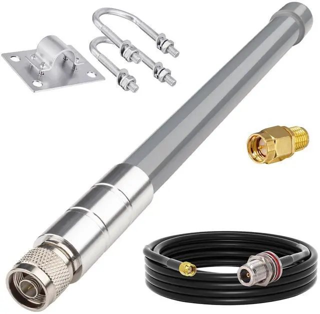 Main image of YOTENKO 5GHz WiFi Antenna, Wi-Fi 5/6 Omnidirectional Antenna 3dBi (5150-5850MHz), Fiberglass IP67 Waterproof + N-Female to RPSMA Male Low Loss YMR240 Cable + SMA Adapter, for Routers, APs, Marine, RV