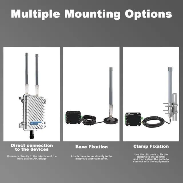 Alt view image 5 of 5 - YOTENKO 5GHz WiFi Antenna, Wi-Fi 5/6 Omnidirectional Antenna 3dBi (5150-5850MHz), Fiberglass IP67 Waterproof + N-Female to RPSMA Male Low Loss YMR240 Cable + SMA Adapter, for Routers, APs, Marine, RV
