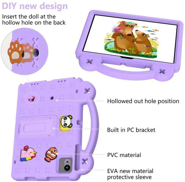 Alt view image 5 of 5 - YRH for Onn 10.1 Tablet Case (2024) Model#100135925, Kids EVA Cover with Strap Stand Handle, for Surf Walmart Onn Tablet Case 10.1 inch (Gen 4), Purple