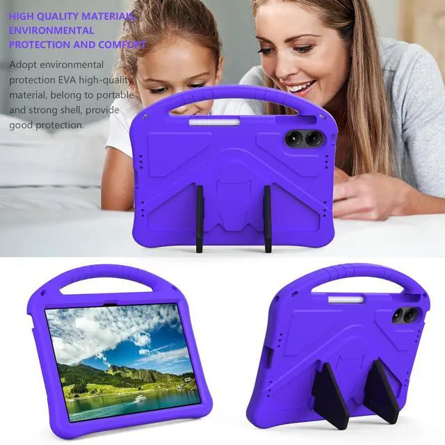 Alt view image 3 of 5 - YRH for Onn 12.1 Tablet Pro Case 2024 (Model 100146663), Kids EVA Shockproof Cover with Shoulder Strap for Walmart Surf Onn Tablet 12.1 inch, Purple