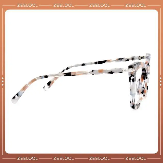 Alt view image 4 of 5 - Zeelool Fashion Oversized Square Blue Light Blocking Glasses Anti UV Computer Glasses for Women ZJGX511972-03B Marbling