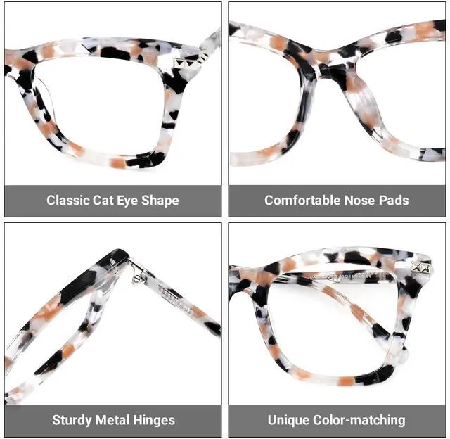 Alt view image 5 of 5 - Zeelool Fashion Oversized Square Blue Light Blocking Glasses Anti UV Computer Glasses for Women ZJGX511972-03B Marbling