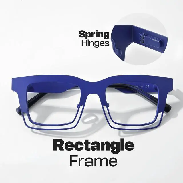 Alt view image 4 of 5 - Zeelool Blue Light Blocking Glasses for Men, Rectangle Fashion Glasses Frame Eyeglasses with Non-prescription Clear Lens ZJGM982748-03B