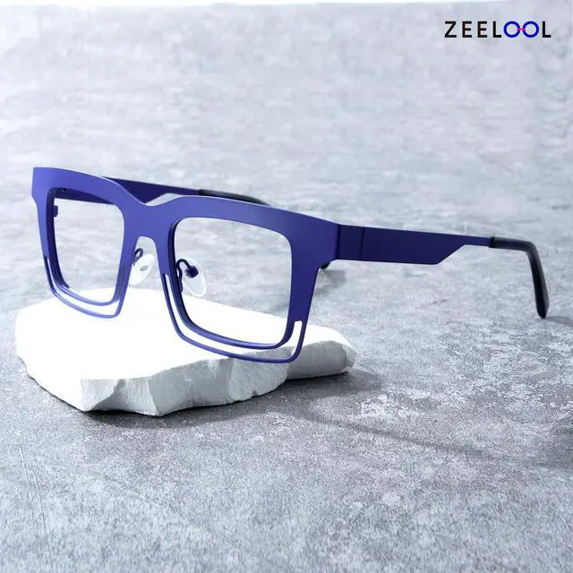 Alt view image 3 of 5 - Zeelool Blue Light Blocking Glasses for Men, Rectangle Fashion Glasses Frame Eyeglasses with Non-prescription Clear Lens ZJGM982748-03B