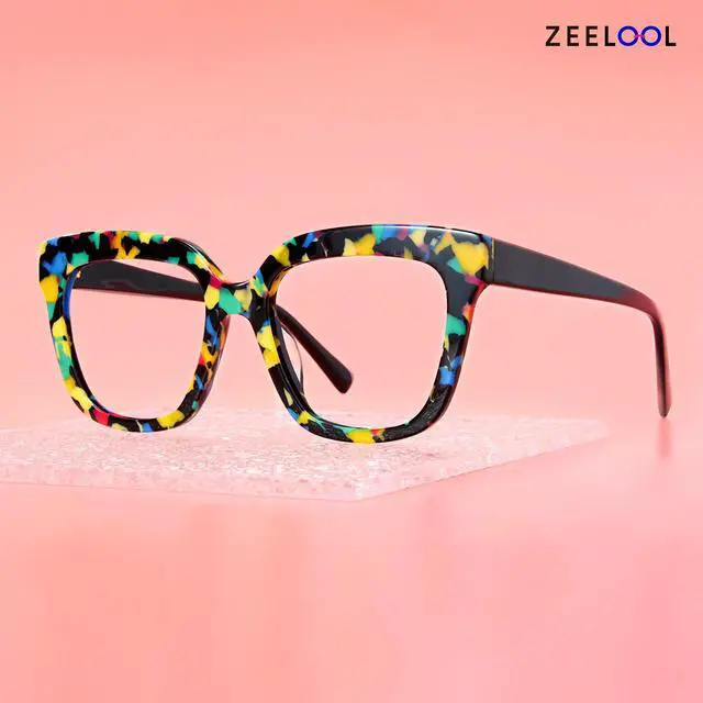 Alt view image 5 of 5 - Zeelool Blue Light Blocking Glasses for Woman, Fashion Glasses Frame Eyeglasses with Non-prescription Clear Lenses and Spring Hinge Nina ZJGA716969-09B