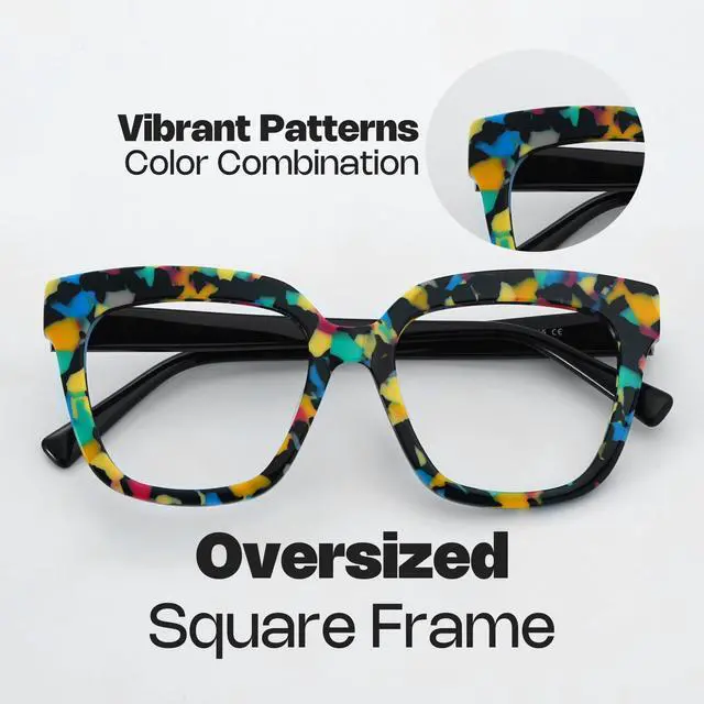 Alt view image 3 of 5 - Zeelool Blue Light Blocking Glasses for Woman, Fashion Glasses Frame Eyeglasses with Non-prescription Clear Lenses and Spring Hinge Nina ZJGA716969-09B