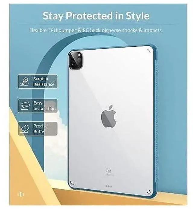 Alt view image 4 of 5 - SaharaCase Hard Shell Case for Apple iPad Pro 11" (3rd Generation 2021 & 4th Generation 2022) [Shockproof Bumper] Rugged Protection Antislip Cover (Clear Blue)