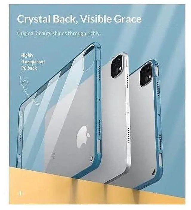 Alt view image 5 of 5 - SaharaCase Hard Shell Case for Apple iPad Pro 11" (3rd Generation 2021 & 4th Generation 2022) [Shockproof Bumper] Rugged Protection Antislip Cover (Clear Blue)
