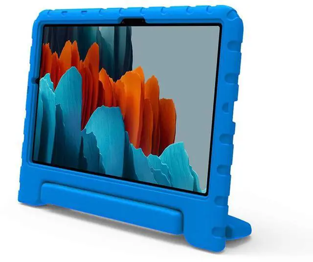 Alt view image 3 of 5 - SaharaCase KidProof Case for Samsung Galaxy Tab S7 and Tab S8 [Shockproof Bumper] Handle Kickstand Stylus Pen Holder Rugged Protection Anti-Slip Grip (Blue)