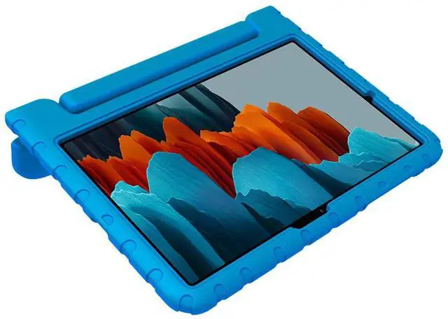 Alt view image 5 of 5 - SaharaCase KidProof Case for Samsung Galaxy Tab S7 and Tab S8 [Shockproof Bumper] Handle Kickstand Stylus Pen Holder Rugged Protection Anti-Slip Grip (Blue)