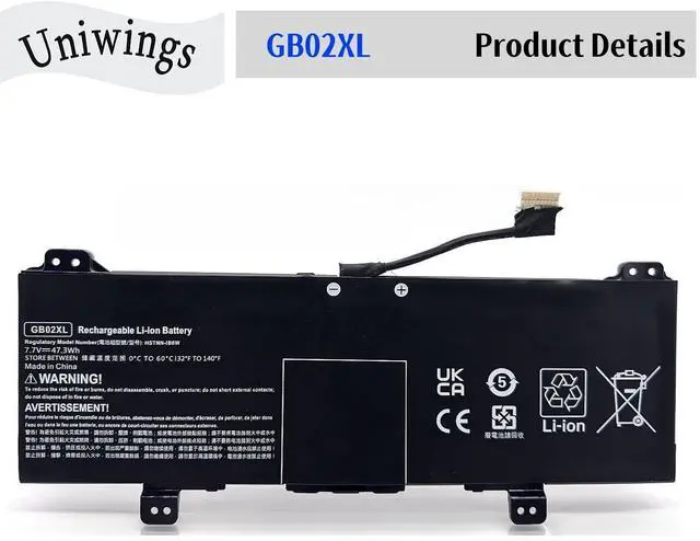 Alt view image 3 of 5 - HCSK GB02XL Laptop Battery Compatable with Hp Chromebook x360 11 G2 EE Chromebook 11A G6 G8 EE Chromebook 11 G7 G8 EE Series L42550-271 L42550-541 HSTNN-UB7M HSTNN-DB7X L42583-005 7.7V 47.3Wh 6150mAh