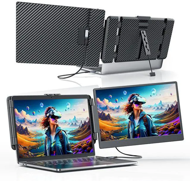 Main image of 14'' Laptop Monitor Extender FHD 1080P IPS Dual Portable Monitor for 13"-17" Laptops, Plug and Play Compatible with Windows, Switch, PS5