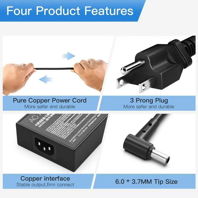 Alt view image 3 of 5 - 180W ADP-180TB H AC Adapter Fit for Asus ROG Zephyrus GA502DU GA502D GA502 GA502IU GA401 GA401I GA401II GA401IV TUF Gaming Laptop Charger F15 F17 FX505D FX505G Laptop Power Supply Charger