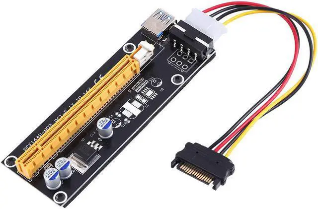 Alt view image 3 of 6 - 60cm USB3.0 PCI-E Riser Card SATA 15Pin Male to 4Pin Power 1X/16X PCIe Extender Professional Mining Tool for Bitcoin Miner-006