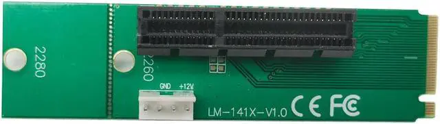 Alt view image 2 of 2 - NGFF M.2 to PCI-E 4x 1x Slot Riser Card Adapter M2 to PCIE X4 X1 Converter For Bitcoin Litecoin Miner Mining