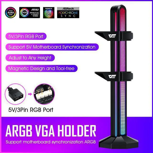 Alt view image 2 of 6 - Darkflash Graphics Card Bracket vga Holder Jack Desktop Computer Case 5V3Pin ARGB Video Card GPU Water Cooling Kit Support Stand