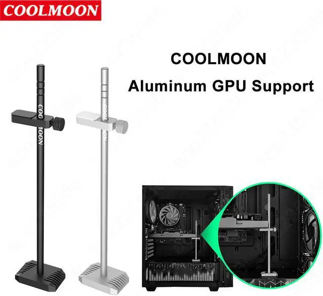Main image of COOLMOON Aluminum GPU Bracket Graphic Card Holder Desktop PC Case Video Card Stand Support Rack Water Cooling Kit Accessories