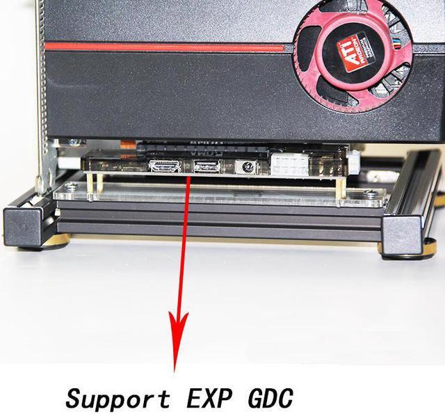 Alt view image 6 of 6 - Graphics card holder DIY external graphics card base with power supply base for ATX PSU aluminum support EXP GDC graphics card d
