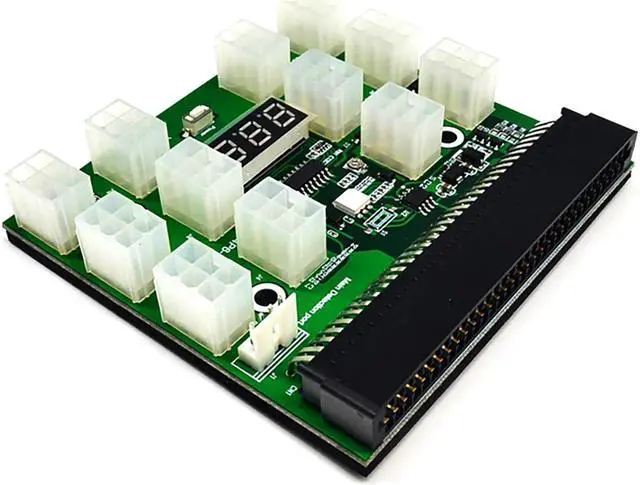 Alt view image 6 of 7 - PCI-E 12V 64Pin to 12x 6Pin Power Supply Server Adapter Breakout Board for HP 1200W 750W PSU Server GPU BTC Mining