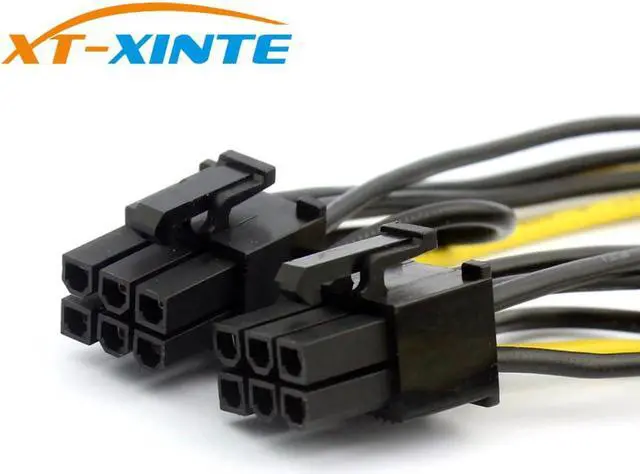 Alt view image 4 of 5 - ATX 24Pin to Dual 6 Pin PCI-E Graphics Card Power Cable With Boot PCI-Express Graphics Adapter Cable Wire 18AWG 30cm