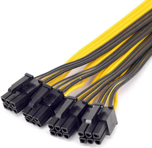 Alt view image 4 of 4 - PCI express GPU 6pin Port Multiplier PCIe Graphics card 6 Pin 1 to 4 ways Power supply Extension Cable Female to Male Y splitter
