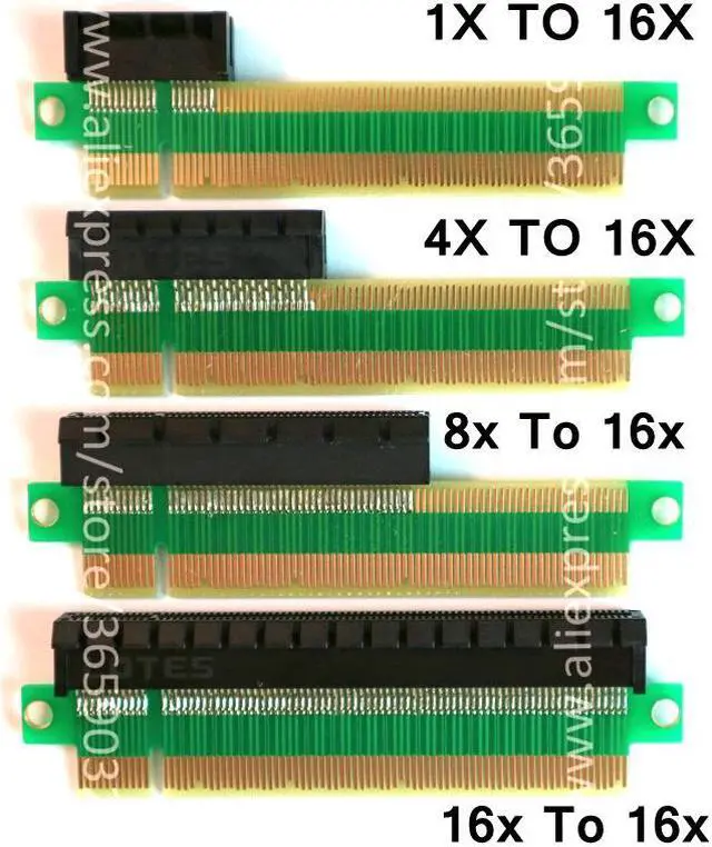 Main image of PCI-E 1X 4X 8X 16X Female To PCI-E 16X Male Graphics Extension Connection Conversion Adapter Card Compatible with PCIe 3.0
