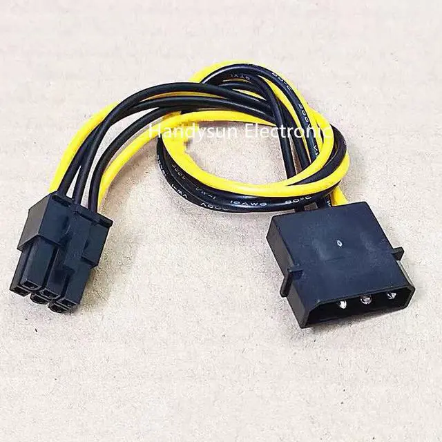 Main image of 4Pin To 6Pin D type 4 Pin Female To 6 Pin Male PCI-E Power Adapte CPU Graphics Video Card Converter Cable 18AWG 20CM