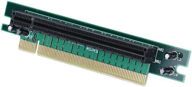Alt view image 2 of 3 - PCIE X16 For 1U Chassis 90 Degree 164pin Protection Transfer Graphic Card Expansion Right Angle Extender Protector Adapter Riser