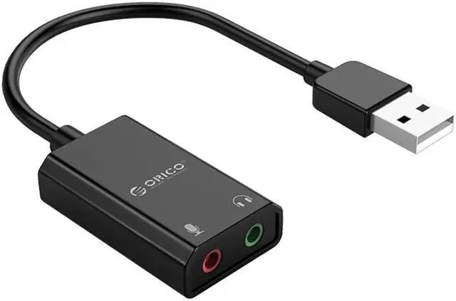 Alt view image 2 of 7 - Madeng External USB Sound Card 3.5mm Headset Microphone Adapter USB to 3.5mm Jack Audio Headset Microphone Earphone Cable Adapter