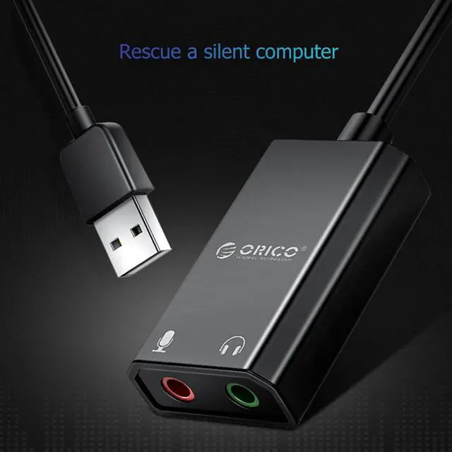 Alt view image 4 of 7 - Madeng External USB Sound Card 3.5mm Headset Microphone Adapter USB to 3.5mm Jack Audio Headset Microphone Earphone Cable Adapter