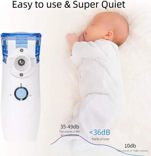 Alt view image 5 of 7 - Auchois Nebulizer Machine,  Portable Handheld Mesh Nebuliser Mist Inhalers Atomizer Home Personal Use Travel Size With Adults Kid Mask