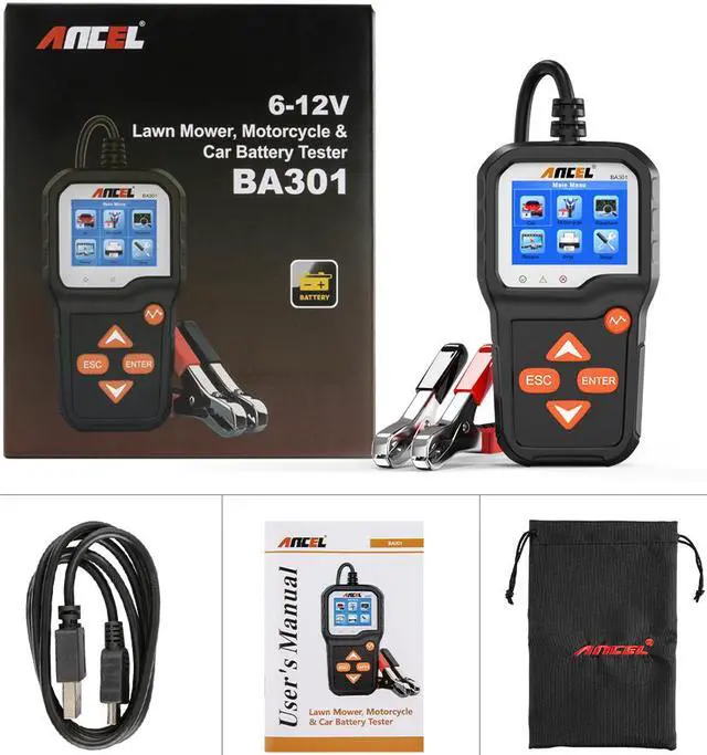Alt view image 7 of 7 - ANCEL BA301 Car Battery Tester for 6V 12V Analyzer Car Quick Cranking Charging Tester 100 to 2000 CCA Battery Tester