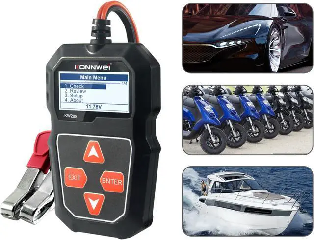 Alt view image 5 of 6 - Konnwei KW208 OBD2 Car Battery Tester Charger Analyzer 12 V Cranking Test 100-2000CCA Charging Tester