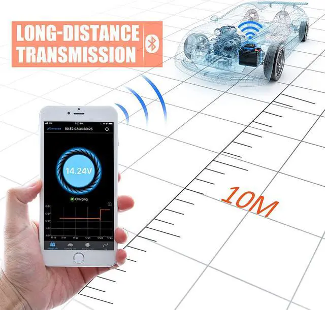 Alt view image 7 of 7 - Ancel BM300 Car Battery Monitor Tester Voltage Test Android IOS 12V Auto Battery Analyzer