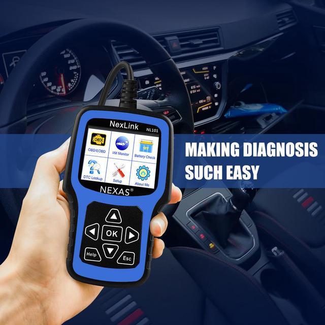 NEXAS NL101 OBD2 Automotive Scanner Engine Battery Tester Car