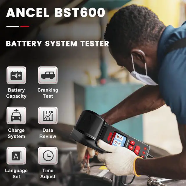 Alt view image 2 of 7 - ANCEL BST600 12V/24V 100-2000 CCA Automotive Battery Load Tester for Heavy Duty Trucks and Cars