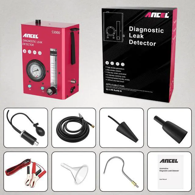 Alt view image 7 of 7 - ANCEL S3000 Car Smoke Machine Automotive Smoke Leak Detector Car All Pipe Dual Mode EVAP System Leakage Locator Diagnostic Tool with Air Flowmeter & Oil Level Gauge for Vehicle Boat Truck Motorcycle