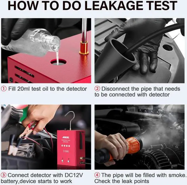 Alt view image 4 of 7 - ANCEL S1000 Car EVAP Smoke Leak Detector Oil Pipe Leaks Analyzer Tester Auto Gas Leakage Locator for 12V Cars