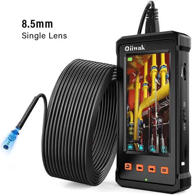 Main image of Industrial Endoscope Camera 8.5mm Single Lens Waterproof Borescope with 8GB TF Card 6 LED Light 4.3 inch IPS Screen Snake Endoscope, 15M