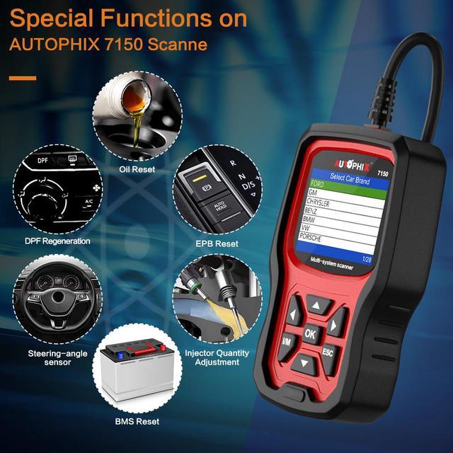 Autophix 7150 Scanner OBD2 professionnel pour Ford Lincoln Outil de  diagnostic automobile ABS Airbag EPB Réinitialiser le lecteur de code du  véhicule Mise à jour gratuite 