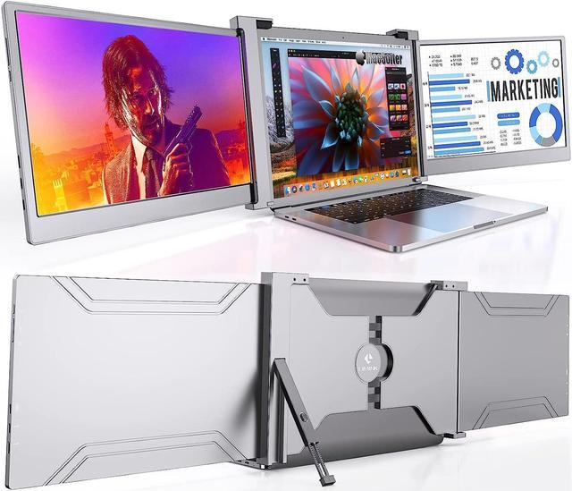 L LIMINK S19 Portable Triple Monitor for 15-17 Inches Laptops | 14 FHD  1080P IPS Dual Screens Extender with Kickstand | 72% NTSC | HDR |  Compatible