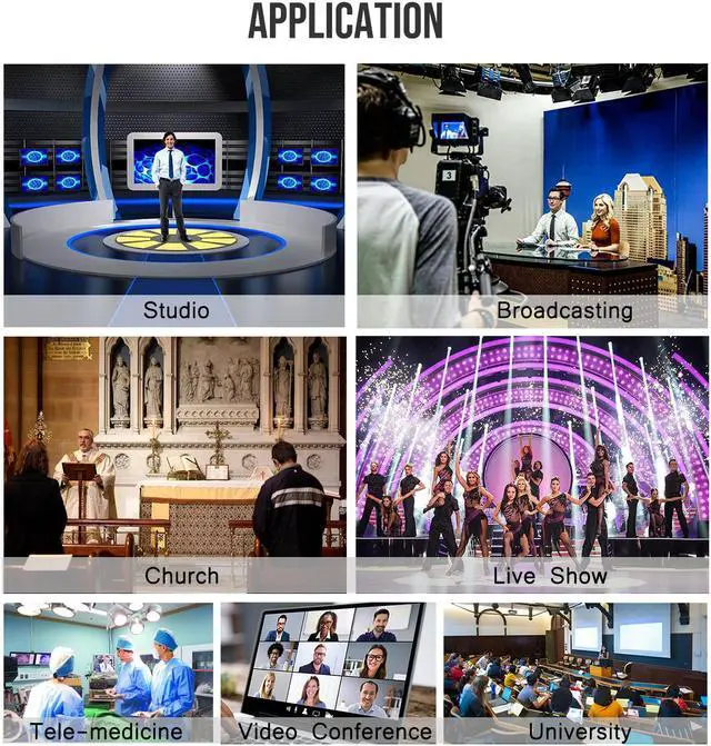 Alt view image 7 of 6 - AVKANS NDI PTZ Camera, 20X Optical Broadcast and Conference PTZ Camera with IP Live Streaming, HDMI 3G-SDI Video Outputs, PoE Supports (NDI | HX2)